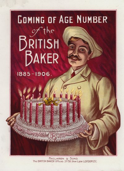 Padeiro com bolo com 21 velas (cor litho) de English School