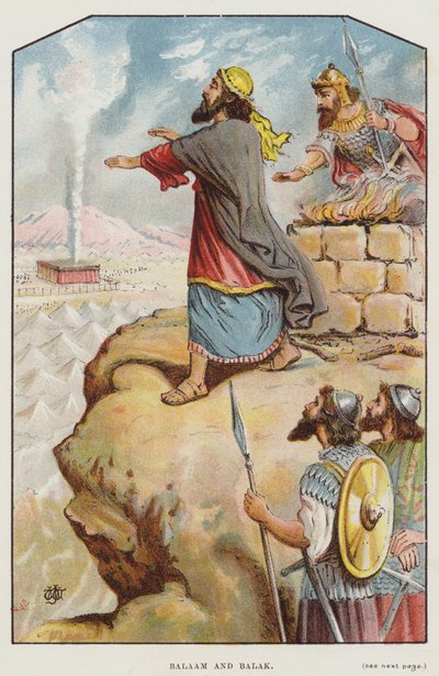 Balaam e Balak (cor litho) de English School