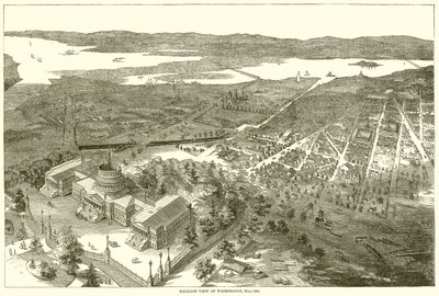 Vista do balão de Washington, maio de 1861 de English School