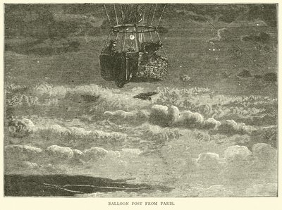 Post de balão de Paris, outubro de 1870 de English School
