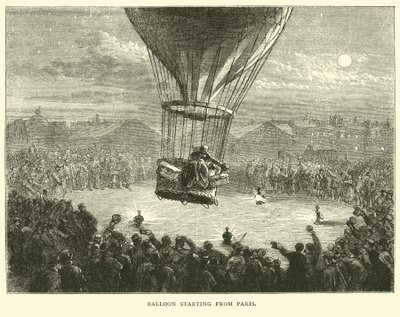 Balão a partir de Paris, setembro de 1870 de English School