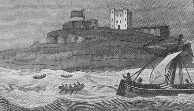 Castelo de Bamborough (gravura) de English School