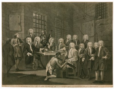 Bambridge a ser julgado por homicídio por uma comissão da Câmara dos Comuns (gravura) de English School