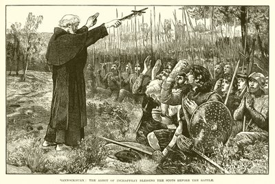 Bannockburn: O abade de Inchaffray abençoando os escoceses antes da batalha de English School