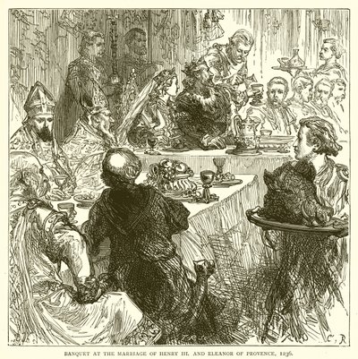 Banquete no casamento de Henrique III e Eleonora da Provença, 1236 de English School