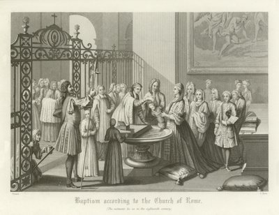 Batismo de acordo com a Igreja de Roma, do século XVIII de English School