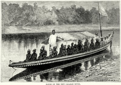 Barcaça no rio Novo Calabar (gravura) de English School