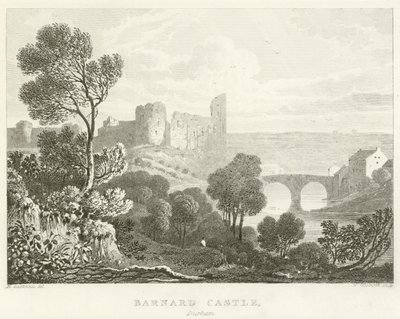 Barnard Castle, Durham (gravura) de English School