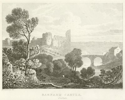 Barnard Castle, Durham (gravura) de English School