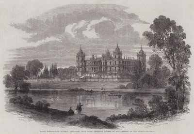Castelo do Barão Rothschild, Ferrieres, perto de Paris, recentemente visitado pelo Imperador dos Franceses (gravura) de English School