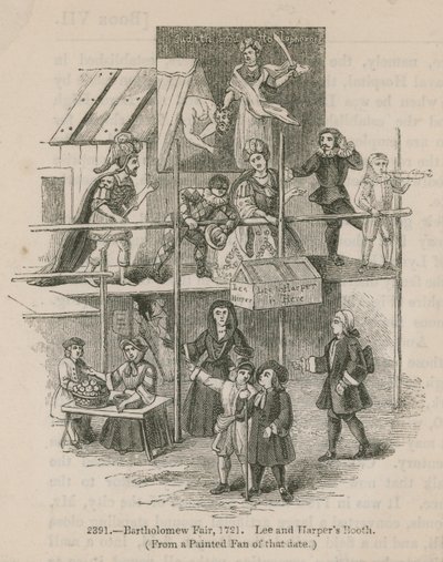 Feira de Bartolomeu, 1721; Lee e Harpers Booth de English School