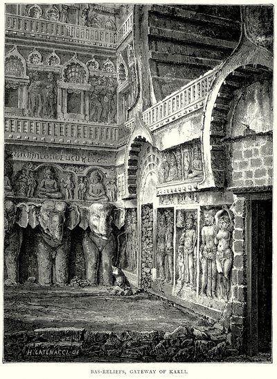 Bas-Reliefs, Porta de Karli (gravura) de English School