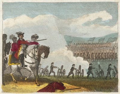 Batalha de Culloden (gravura a cores) de English School