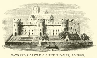 Castelo de Baynards no Tamisa, Londres de English School