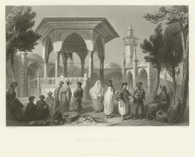 Bazar em Jaffa, 1837 de English School