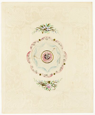 Be Thine, c.1830 (impressão a cores dos namorados com borda de renda) de English School