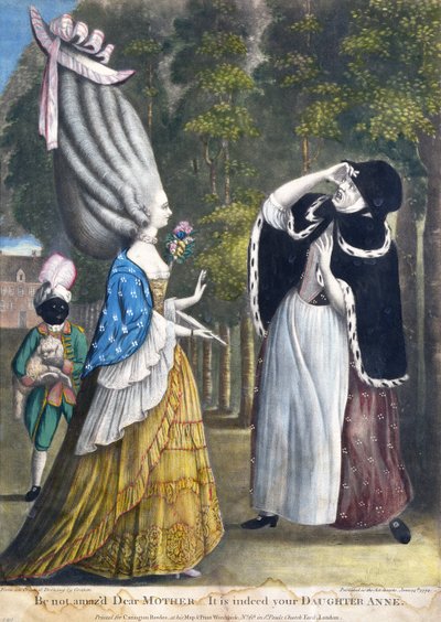 Não fique surpreso Querida Mãe - É de fato sua Filha Anne, de um desenho original de Grimm, impresso para o Carington Bowles, em Londres, pub. 1774 de English School