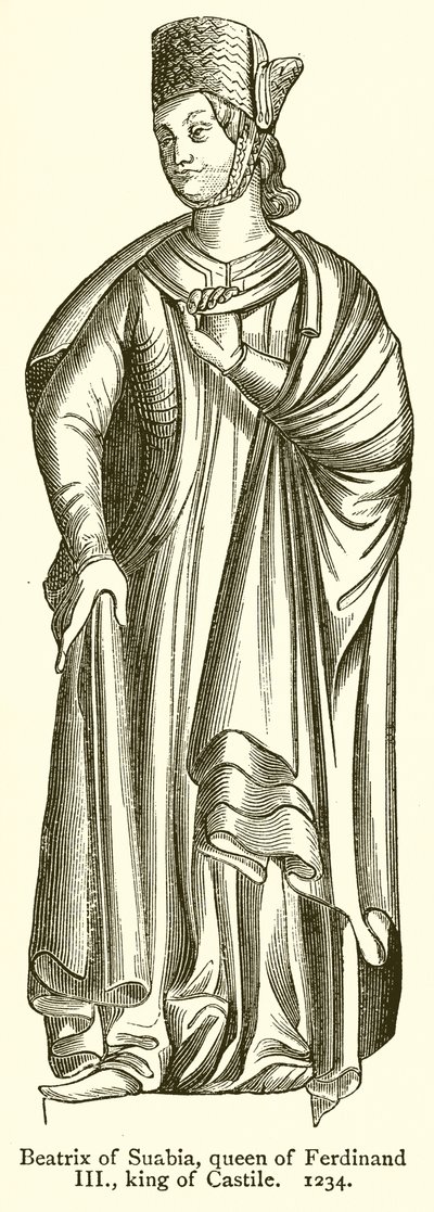 Beatriz de Suábia, rainha de Fernando III, rei de Castela. 1234 de English School
