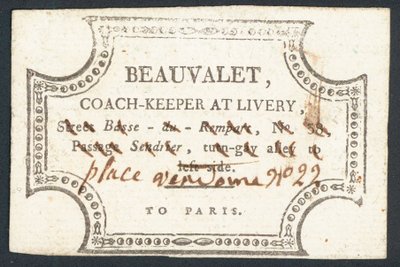 Beauvalet, treinador-goleiro de libré, cartão de comércio de English School