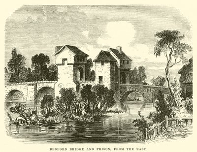 Ponte e prisão de Bedford; vista de leste (gravura) de English School
