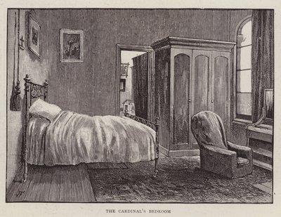 Quarto de Henry Edward Manning, cardeal católico inglês e arcebispo de Westminster (litho) de English School
