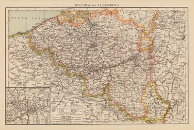 Bélgica e Luxemburgo (litografia a cores) de English School