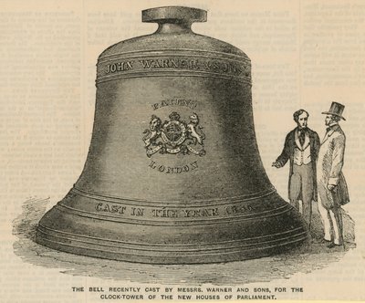 Sino lançado para a torre do relógio das novas Casas do Parlamento de English School