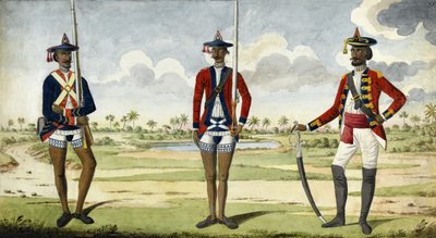 Tropas do Exército de Bengala, c.1785 de English School