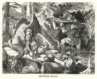 Morte do Beowulf (gravura) de English School