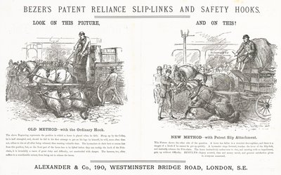 Bezers Patent Reliance Slip-Links e ganchos de segurança de English School