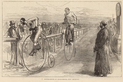 Jogo de bicicleta na ponte de Lillie, West Brompton de English School