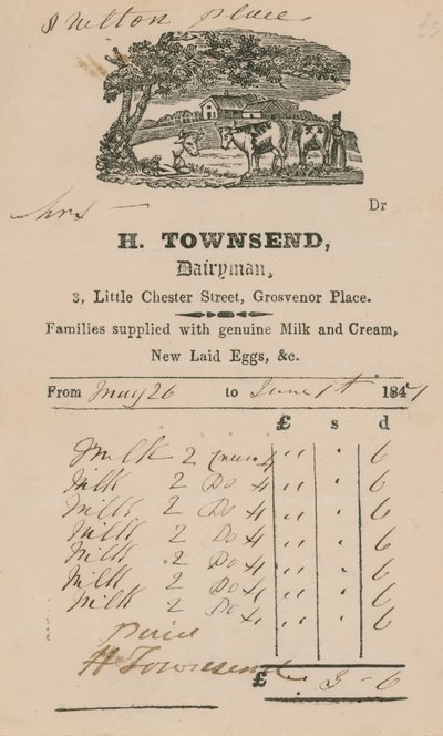 Projeto de lei de H Townsend, Dairyman de English School
