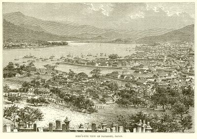 Vista aérea de Nagasaki, Japão de English School