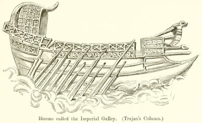 Bireme chamou a galera imperial. (Coluna de Trajans) de English School