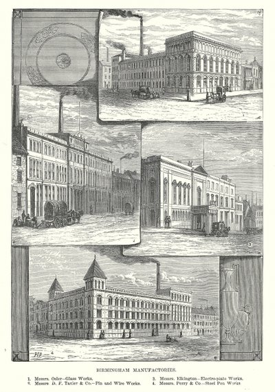 Fábricas de Birmingham (gravura) de English School