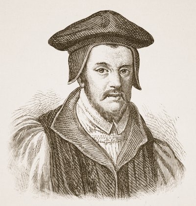 Bishop Jewel, ilustração da igreja de Inglaterra: Uma história para o pessoa por HDM Spence-Jones, bar. c.1910 (foto sépia) de English School