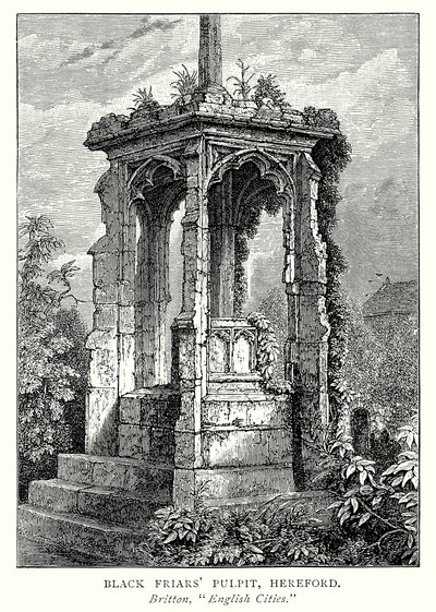 Púlpito dos Frades Negros, Hereford (gravura) de English School