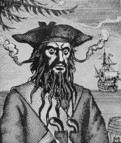 Barba Preta o Pirata (xilogravura) de English School