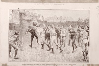 Blackburn Rovers vs. Nottingham County no Kennington Oval, do The Illustrated Sporting e Dramatic News, 23 de março de 1891 de English School