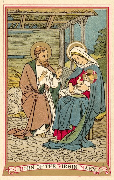Nascido da Virgem Maria (cor litho) de English School