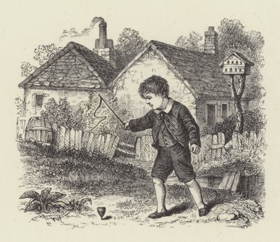 Boy with Spinning Top (gravura) de English School