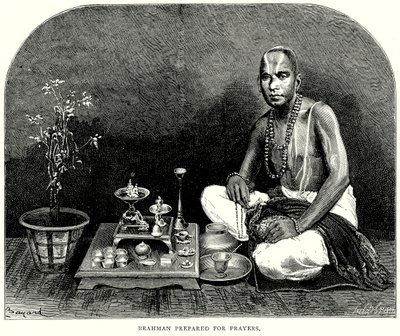 Brahman preparado para as orações (gravura) de English School