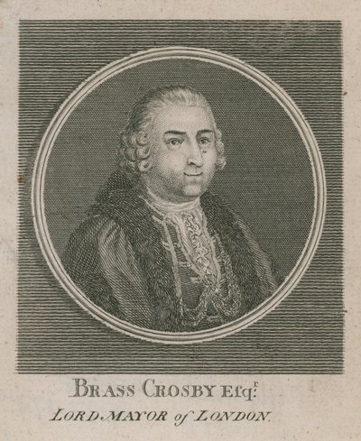 Brass Crosby, Lord Mayor de Londres 1765 de English School