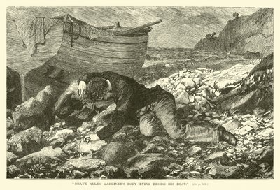 Brave Allen Gardiners corpo deitado ao lado de seu barco de English School