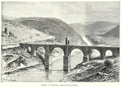 Ponte de Alcântara, construída por Trajano (gravura) de English School