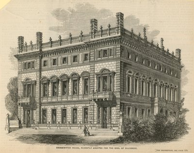 Bridgewater House, recentemente erigida para o Conde de Ellesmere de English School