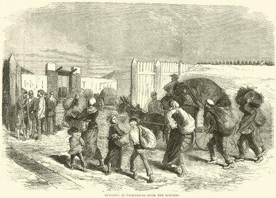Trazendo vegetais dos subúrbios, outubro de 1870 de English School