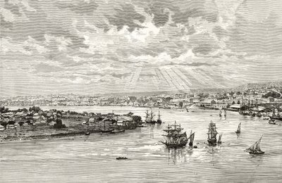 Brisbane Harbour, Austrália, c.1880, de &39;Australian Pictures&39; de Howard Willoughby, publicado pela Religious Tract Society, Londres, 1886 de English School