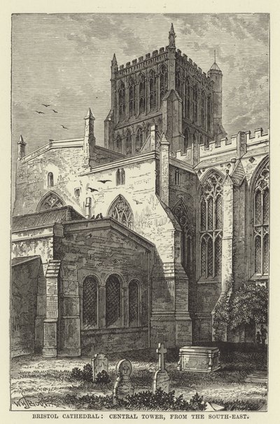 Catedral de Bristol, torre central, do sudeste de English School