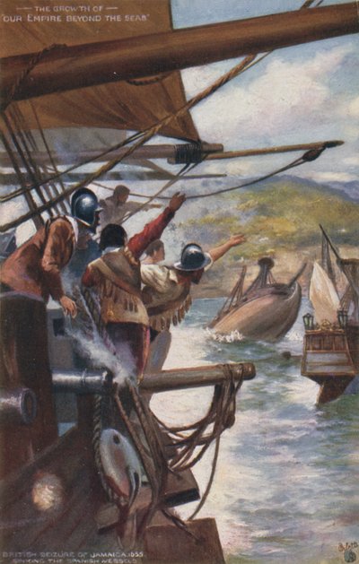 Apreensão britânica da Jamaica do espanhol, 1655 de English School
